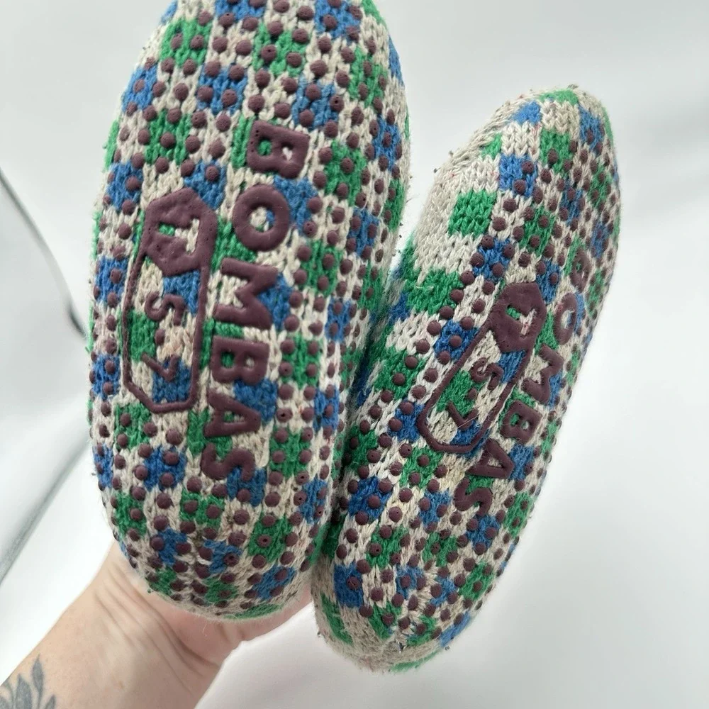 Bombas Gripper Slippers Toddler Size 5-7 House Shoes Camping Winter Lounge Cozy